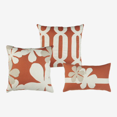21819 - 2272 - Trio Promocional Flora - Terracota | Marfim - 50x50 cm Capa (sem enchimento)